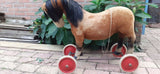 Steiff Riding Pony on Wheels Mohair Pull Toy & Voice 80cm Button Tag 1380,23