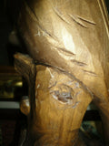 Antique Wooden Original Solid Wood Bird Carving Artist GEORGES BEAUREGARD 12"