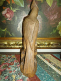 Antique Wooden Original Solid Wood Bird Carving Artist GEORGES BEAUREGARD 12"