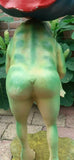 Jumbo Gnome with Lasso Riding Frog Statue Stunning 34 Inch Dwarfy Products ALD