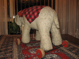 Antique 1940s Germany Schuco Elephant Pull Toy Wooden Wheels