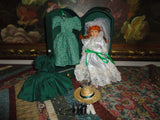 Anne of Green Gables Handcrafted Porcelain Doll Green Case 2 Outfits Bride 8in.